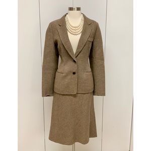 Loewe Wool Tweed Skirt Suit